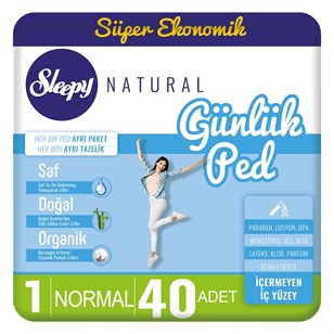 Sleepy Natural Günlük Ped Normal 40 Adet-1 Koli (12 Paket)