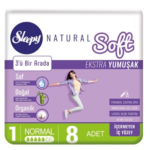 Sleepy Natural Soft Ekstra Yumuşak Normal 8'li -1 Koli(24 Paket)
