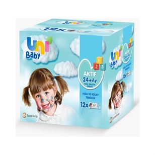 Uni Baby Islak Mendil Aktif 12x52'li Islak Mendil+Uni Baby Kolay Tarama Spreyi 200 ml + Saç ve Vücut Şampuanı 200 m